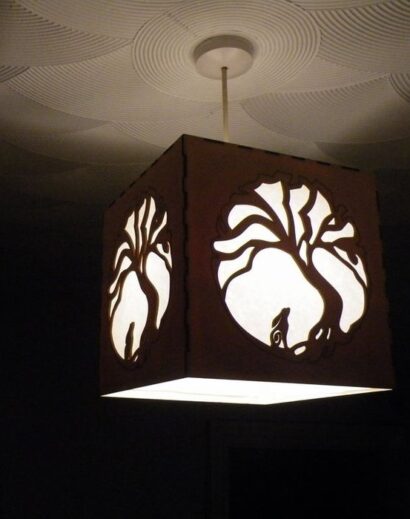 Luminária de Madeira em Forma de Coelho da Lua