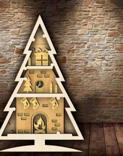 Natal pinheiro lareira