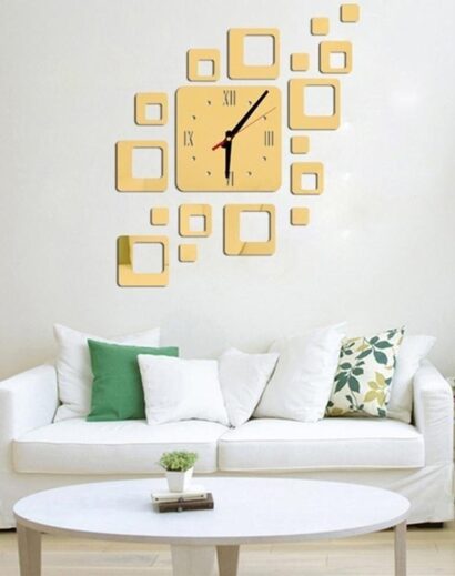 Relógio de parede 3D DIY com design moderno