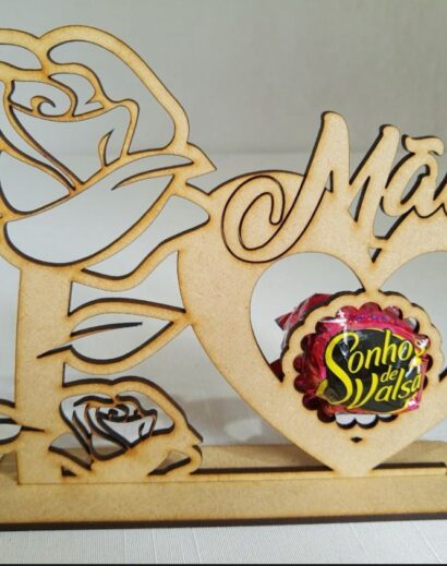 Dia das Mães rosa coração