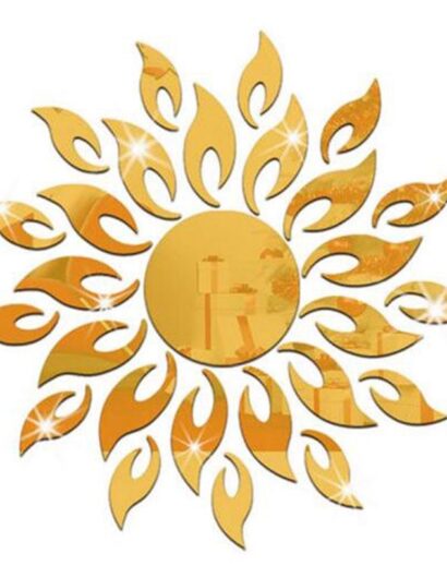 Parede com arte de sol em acrílico ou   MDF espelhado